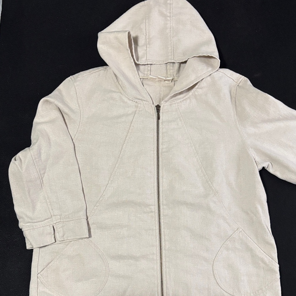 Coldwater Creek Full Zippered Linen Hoodie